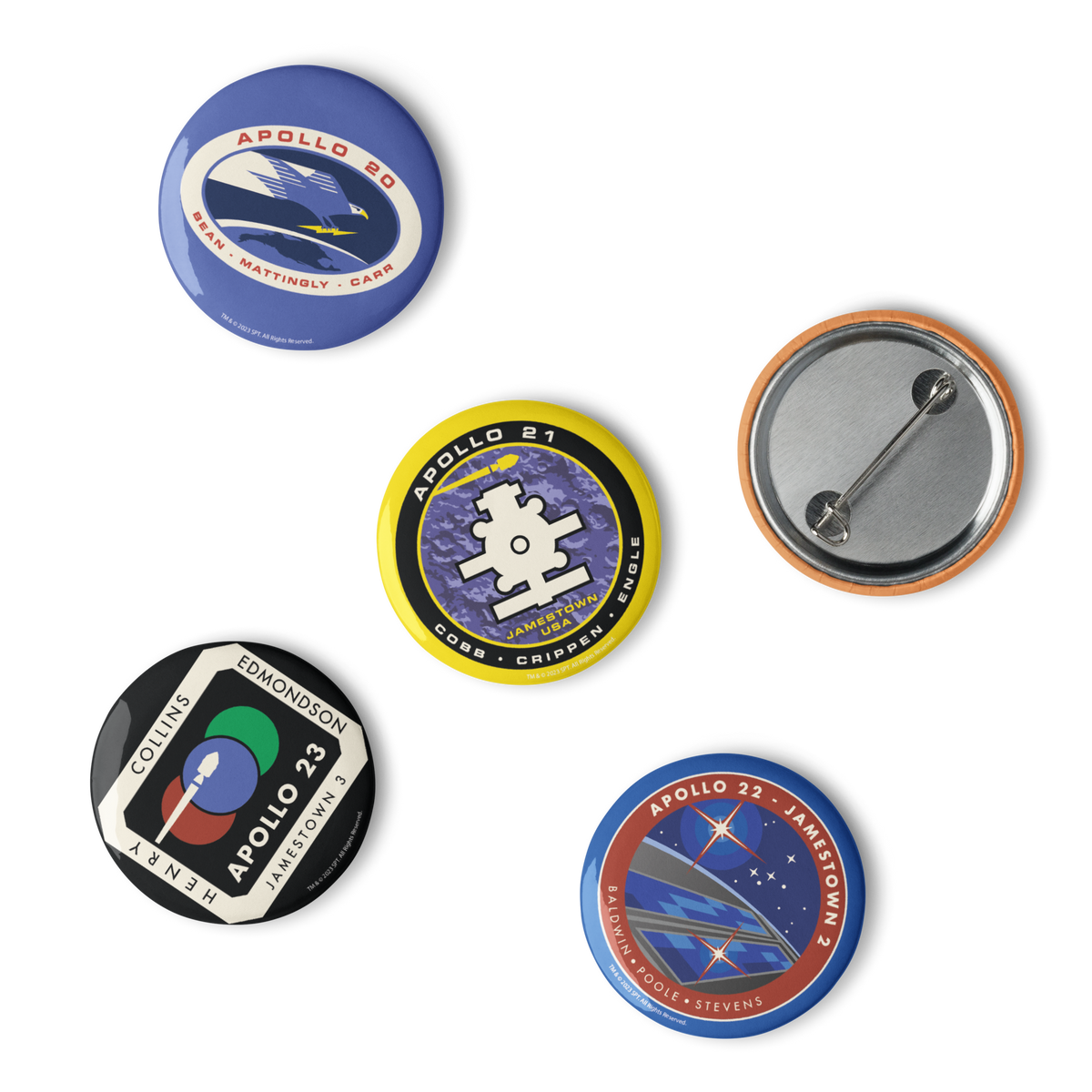 For All Mankind Pin Buttons Set 2 Icon Heroes