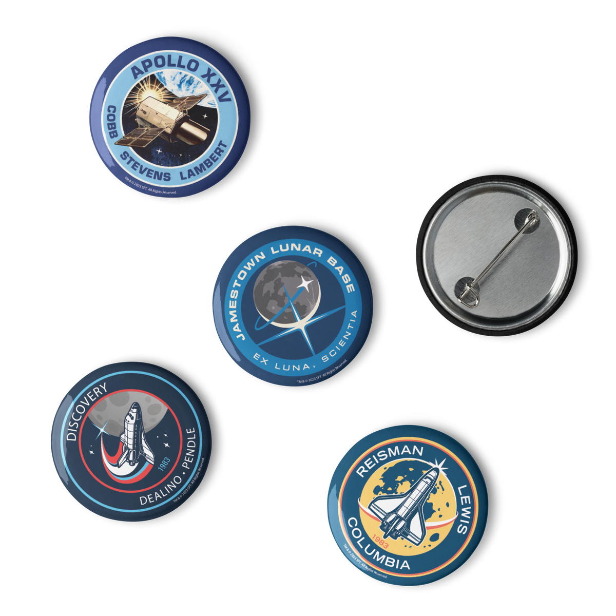 For All Mankind Pin Buttons Set 3 Icon Heroes