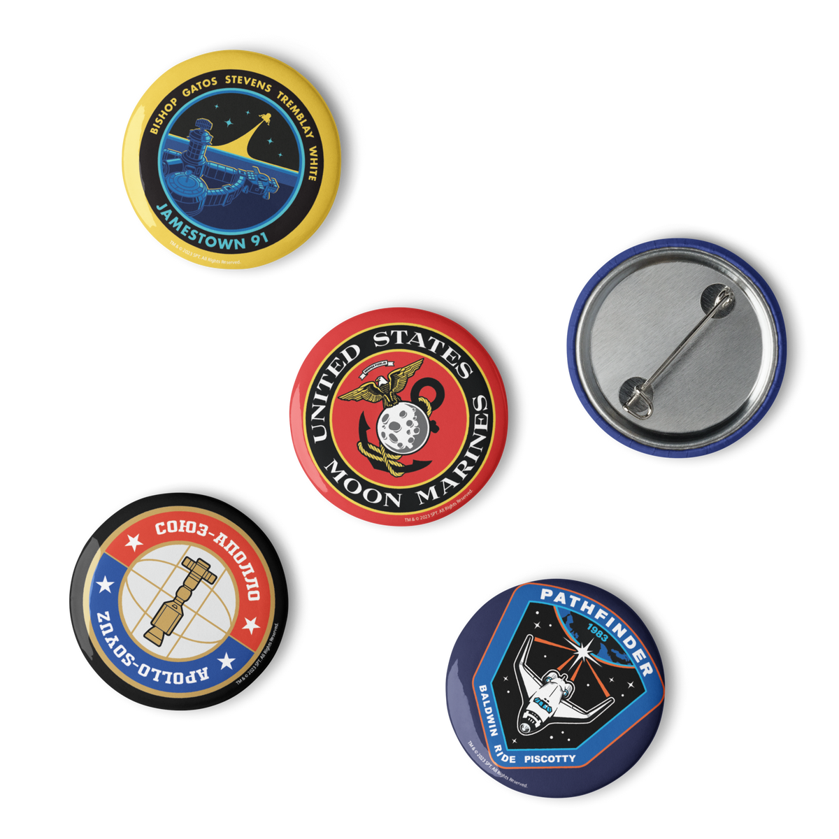 For All Mankind Pin Buttons Set 6 Icon Heroes