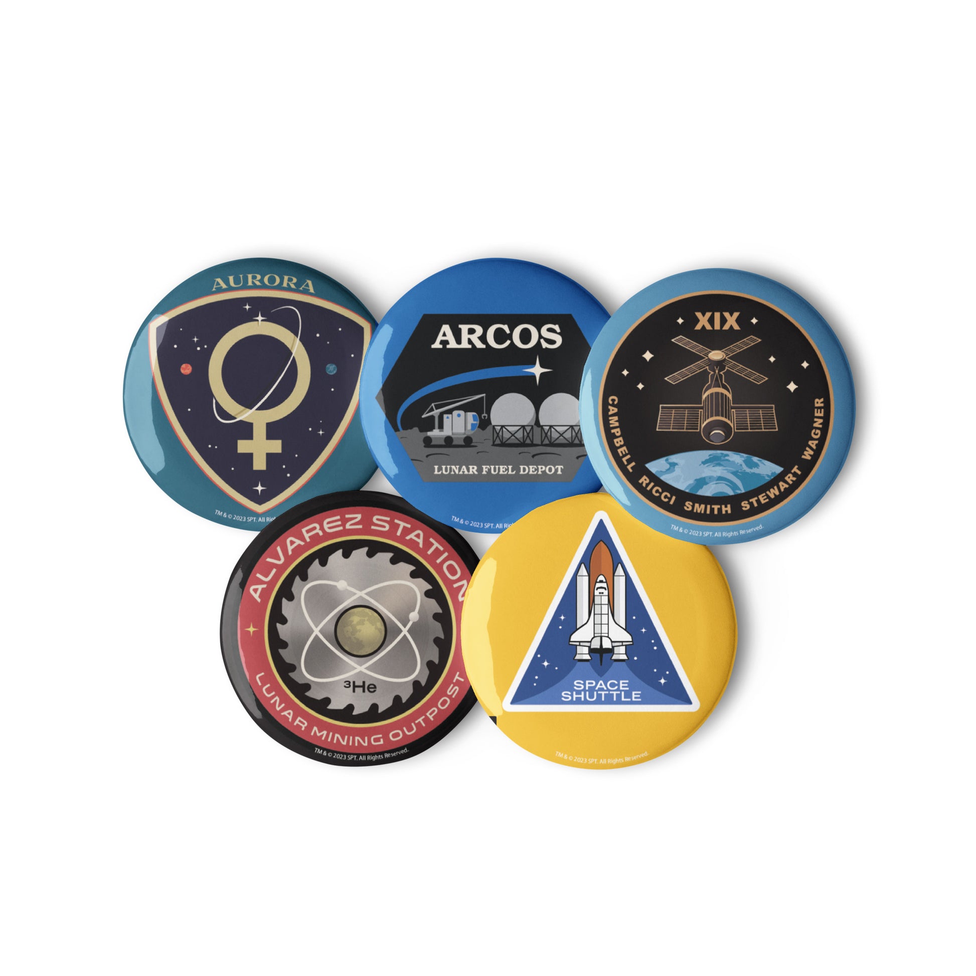 For All Mankind Pin Buttons Set 7 - Icon Heroes 