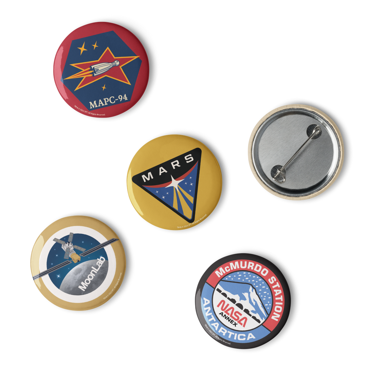 For All Mankind Pin Buttons Set 9 Icon Heroes