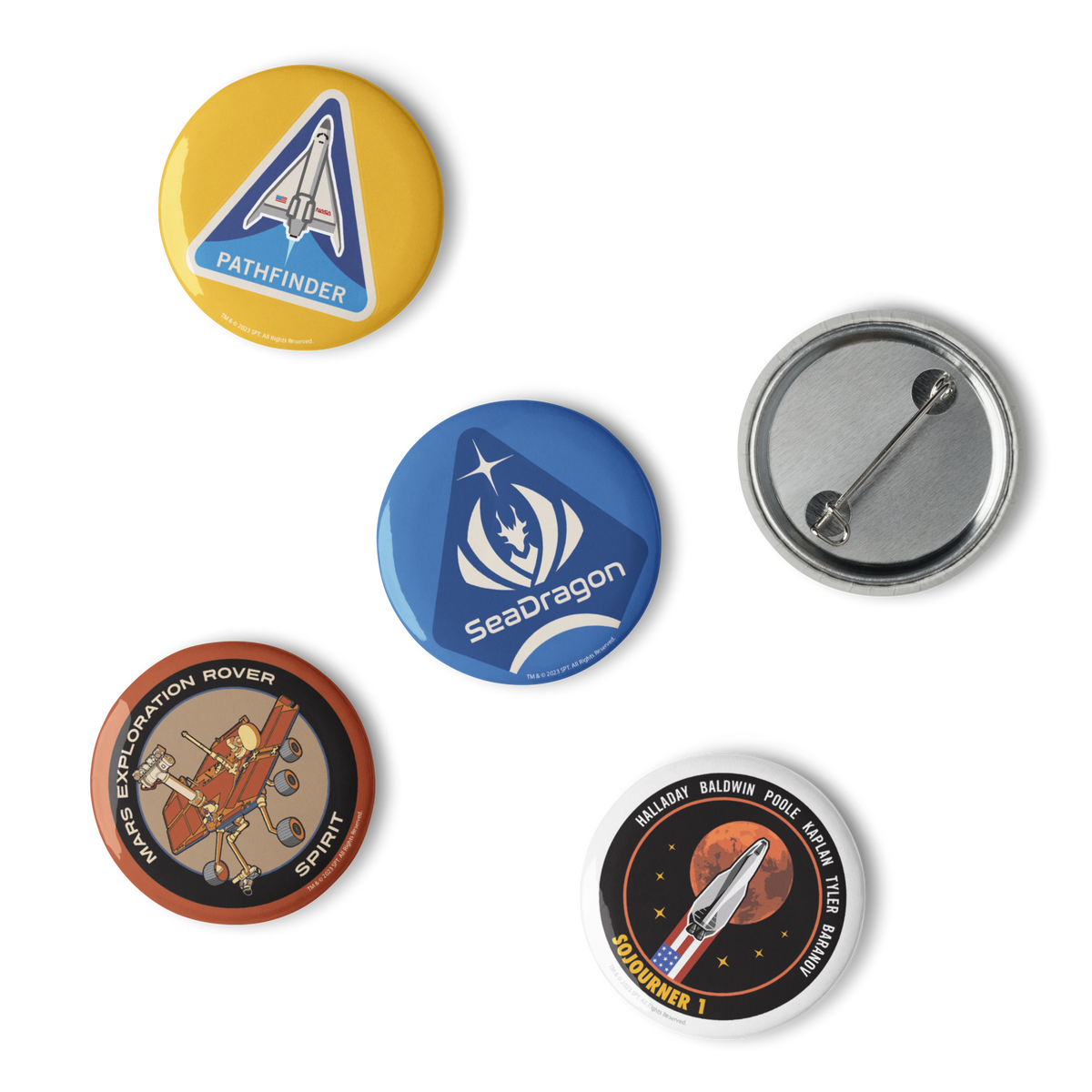 For All Mankind Pin Buttons Set 10 Icon Heroes