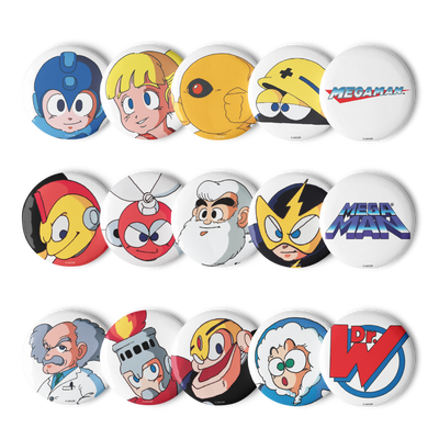 Mega Man 1 Pin Buttons Full Set - Icon Heroes 