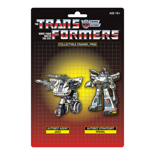 Transformers Jazz X Prowl Retro Pin Set - Available 2nd Quarter 2023 - Icon Heroes 