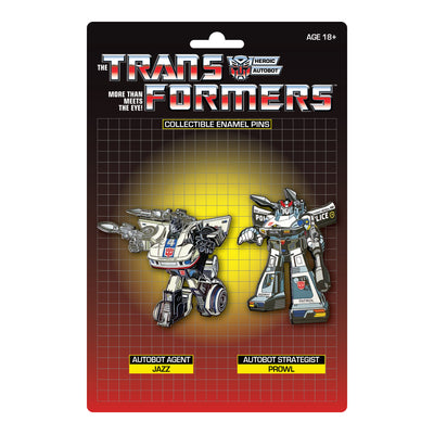 Transformers Jazz X Prowl Retro Pin Set - Available 2nd Quarter 2023 - Icon Heroes 