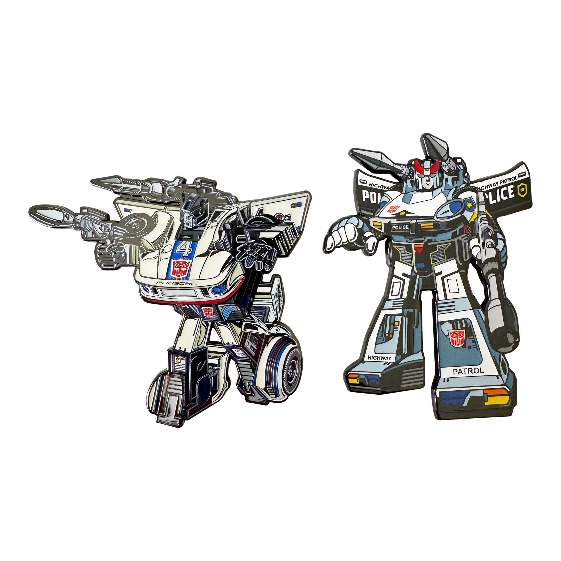 Transformers Jazz X Prowl Retro Pin Set - Available 2nd Quarter 2023 - Icon Heroes 
