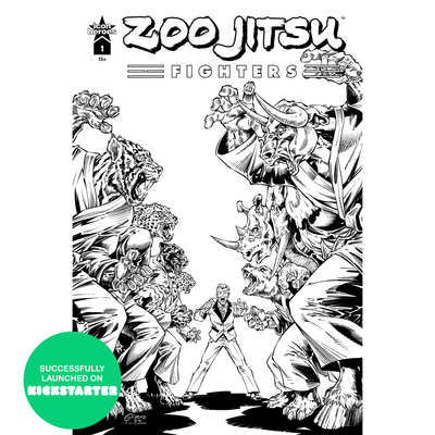 Zoo Jitsu Fighters #1 Comic Book Cover M - Kevin Conrad Black and White - Icon Heroes 