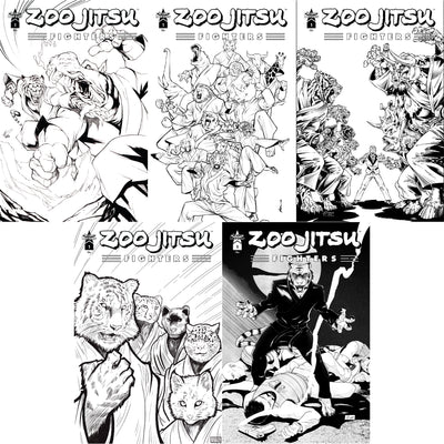 Zoo Jitsu Fighters #1 Comic Books Black and White Bundle + FREE Digital Download - Icon Heroes 