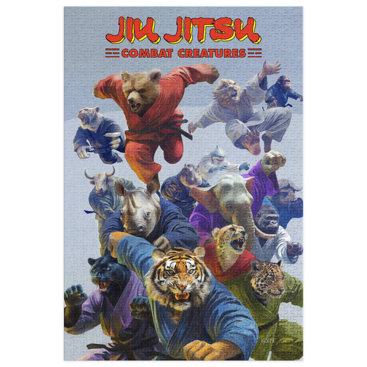 Jiu Jitsu Combat Creatures Jigsaw puzzle with tin by Lee Kohse A
