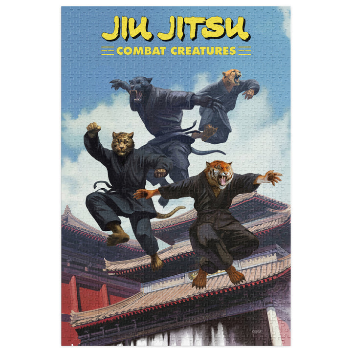 Jiu Jitsu Combat Creatures Jigsaw puzzle with tin by Lee Kohse B