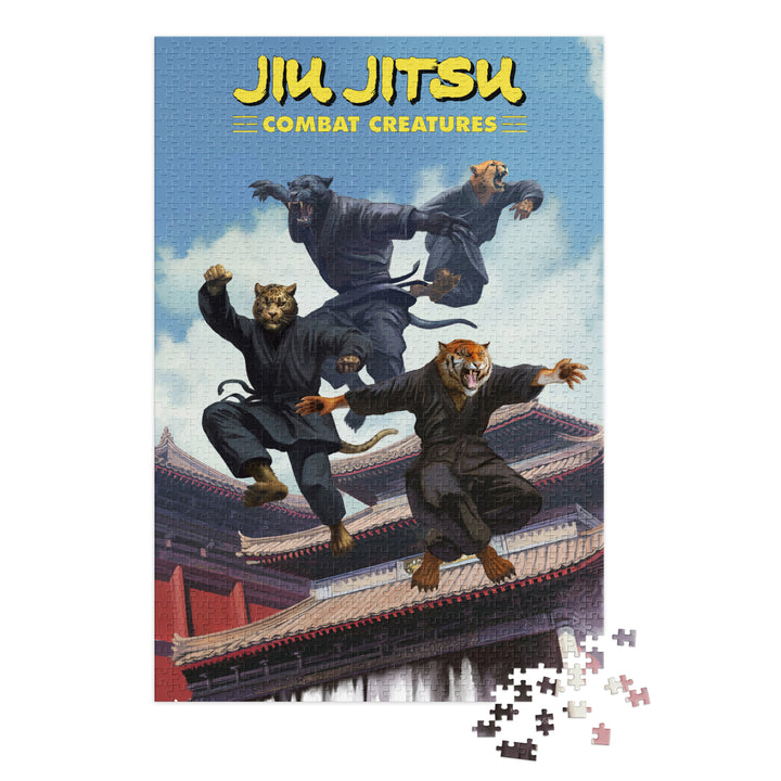 Jiu Jitsu Combat Creatures Jigsaw puzzle with tin by Lee Kohse B