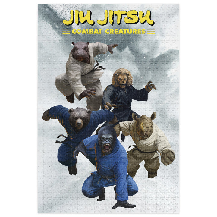Jiu Jitsu Combat Creatures Jigsaw puzzle with tin by Lee Kohse C