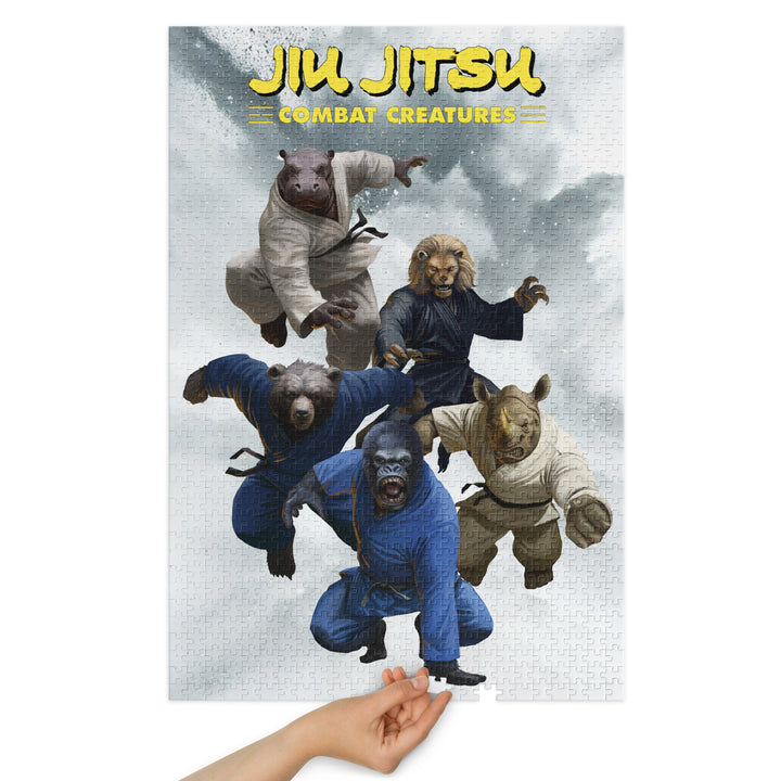 Jiu Jitsu Combat Creatures Jigsaw puzzle with tin by Lee Kohse C