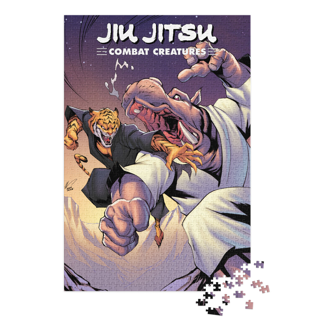 Jiu Jitsu Combat Creatures Jigsaw puzzle with tin by Ale Garza A