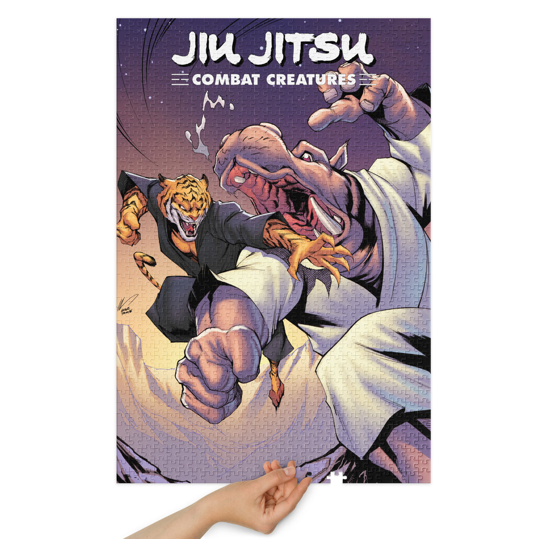 Jiu Jitsu Combat Creatures Jigsaw puzzle with tin by Ale Garza A