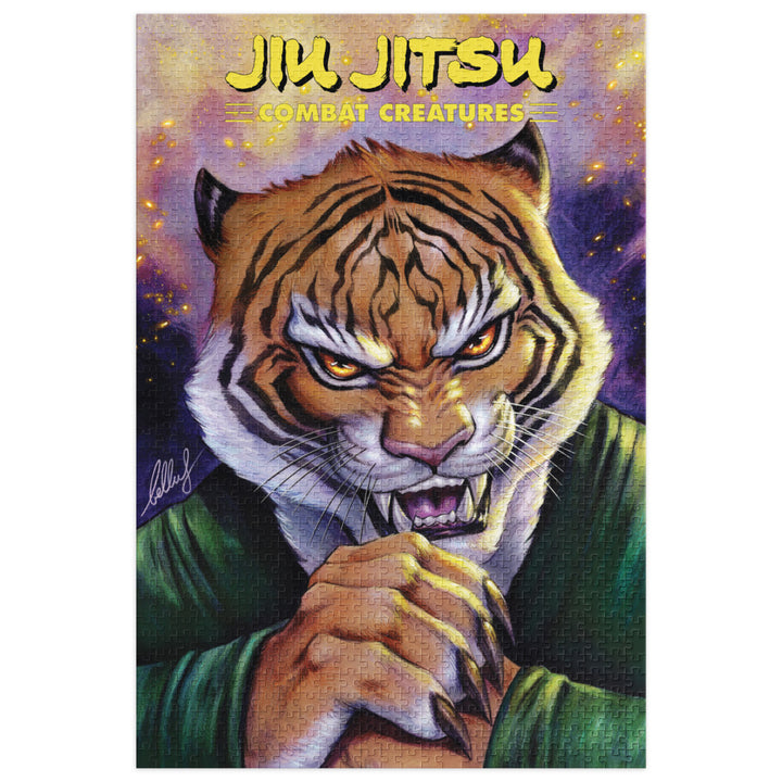 Jiu Jitsu Combat Creatures Jigsaw puzzle with tin by Bella Rachlin
