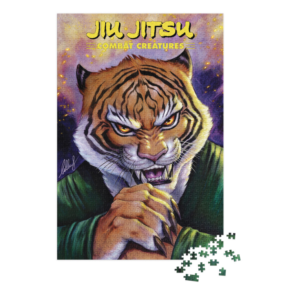 Jiu Jitsu Combat Creatures Jigsaw puzzle with tin by Bella Rachlin