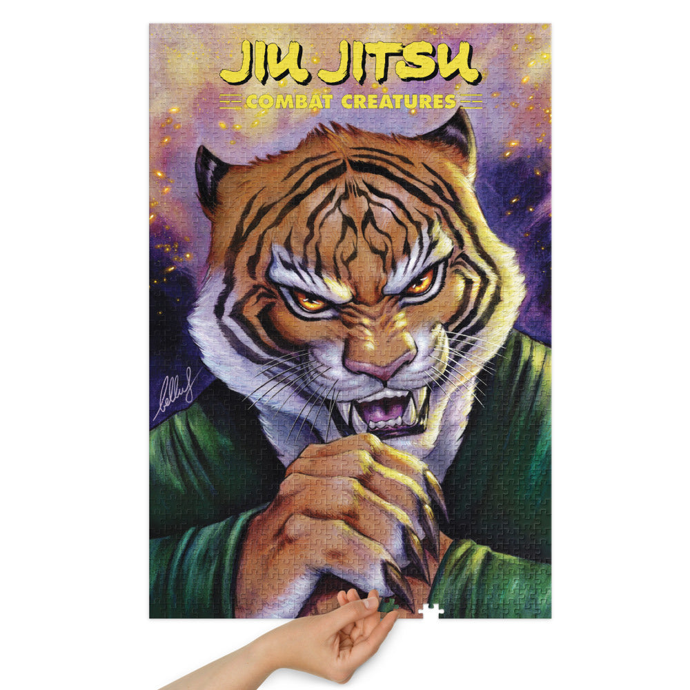 Jiu Jitsu Combat Creatures Jigsaw puzzle with tin by Bella Rachlin