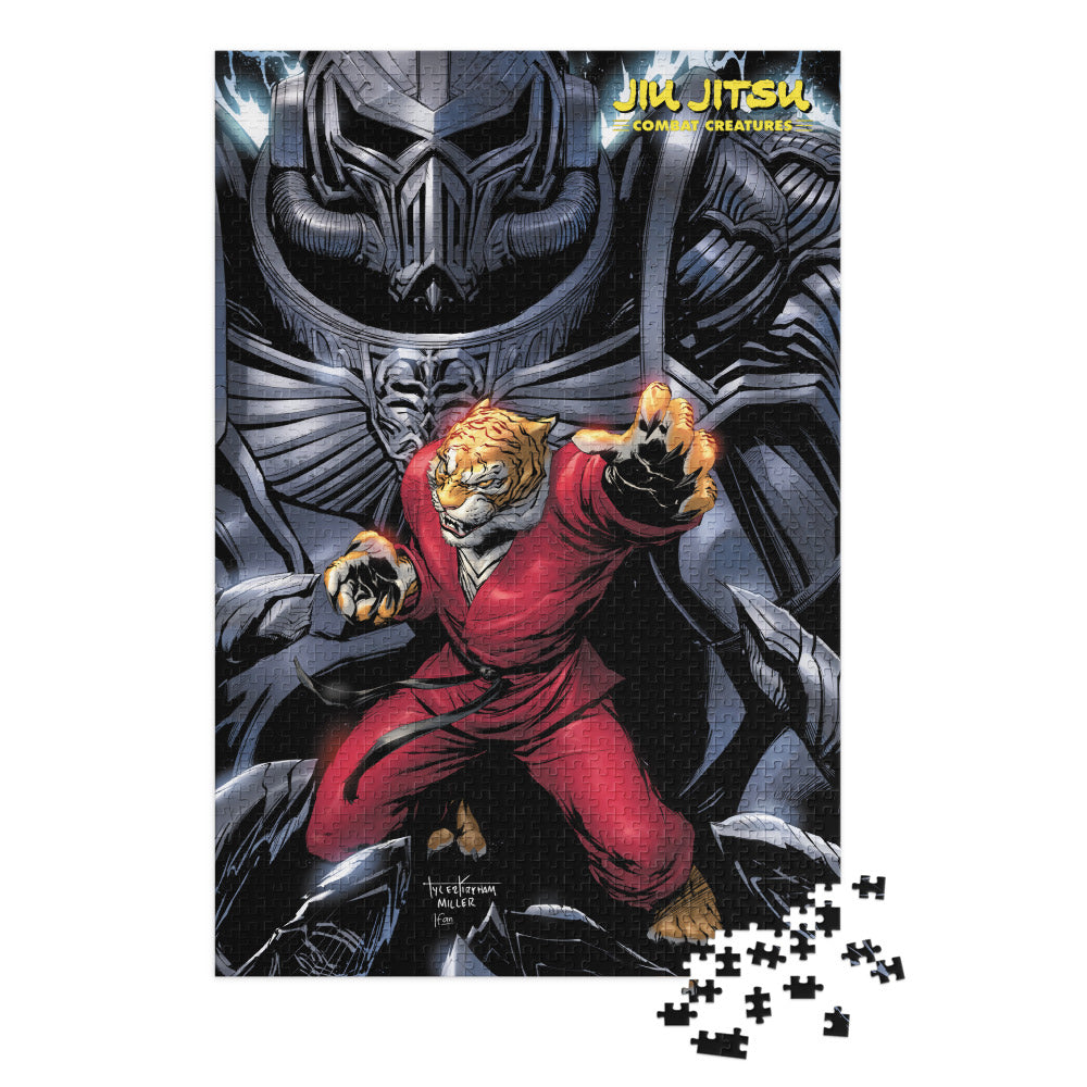 Jiu Jitsu Combat Creatures Jigsaw puzzle with tin by Tyler Kirkham A