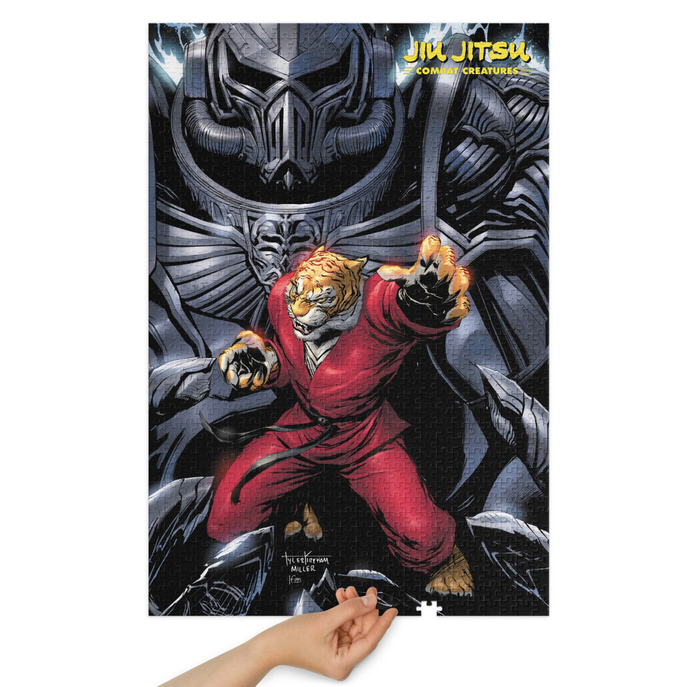 Jiu Jitsu Combat Creatures Jigsaw puzzle with tin by Tyler Kirkham A