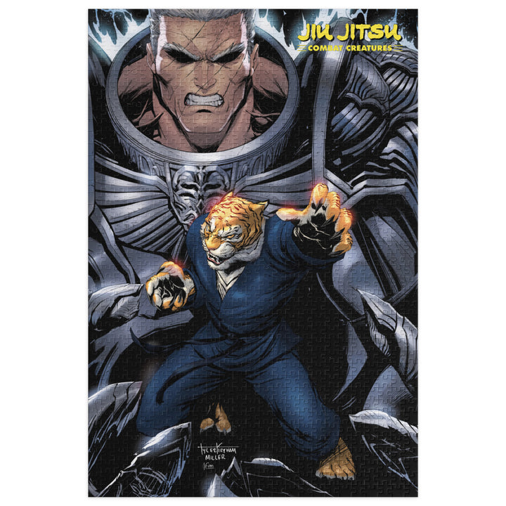 Jiu Jitsu Combat Creatures Jigsaw puzzle with tin by Tyler Kirkham C