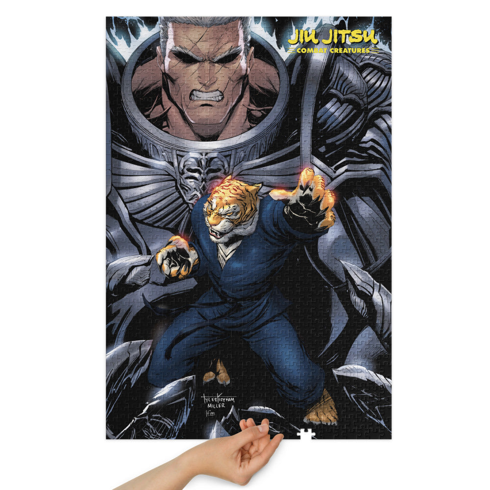 Jiu Jitsu Combat Creatures Jigsaw puzzle with tin by Tyler Kirkham C