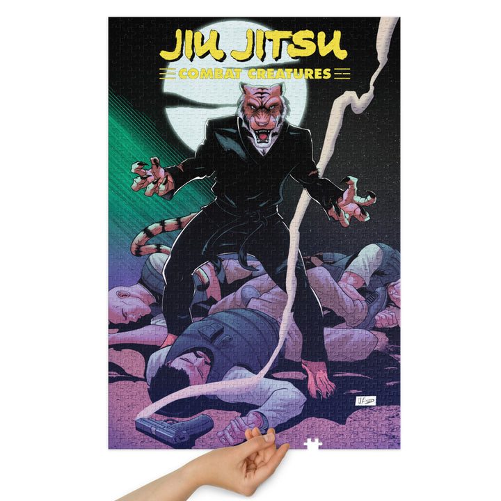 Jiu Jitsu Combat Creatures Jigsaw puzzle with tin by Wade King A