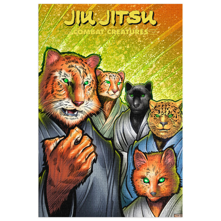 Jiu Jitsu Combat Creatures Jigsaw puzzle with tin by Shannon Eric Denton