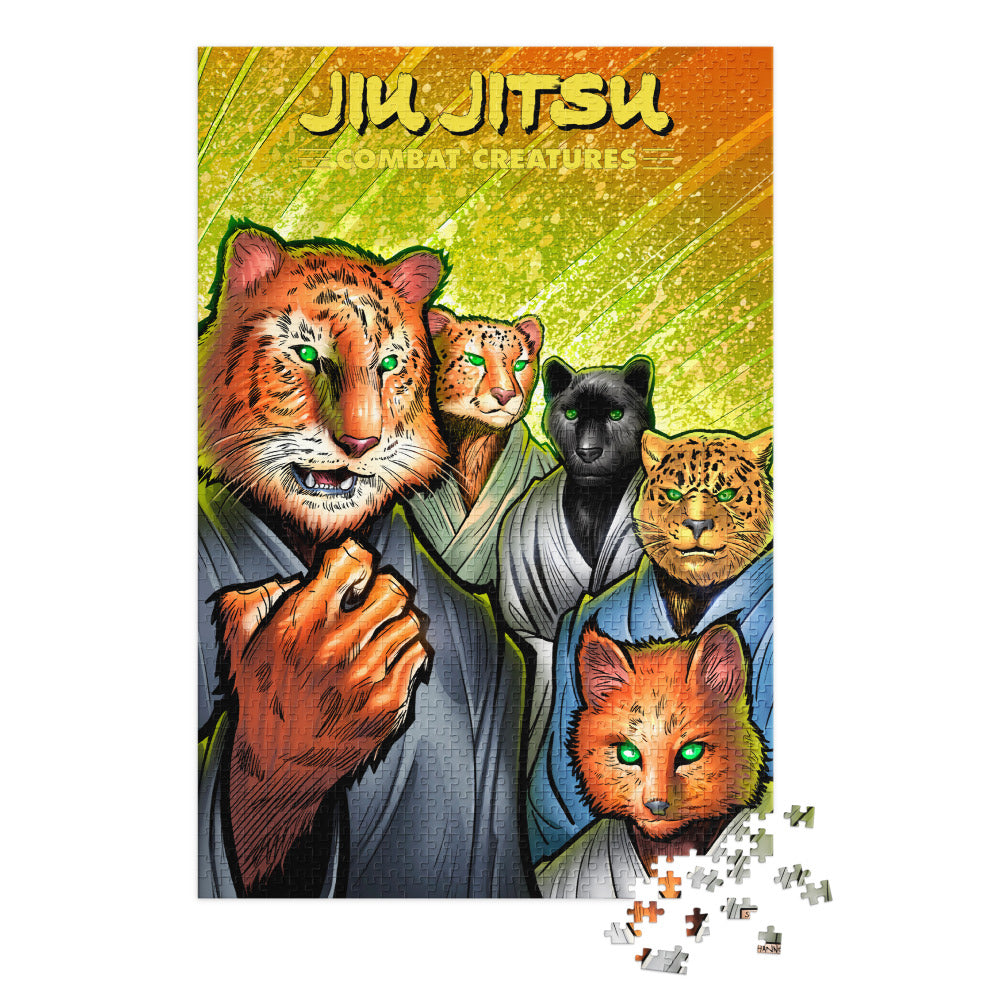 Jiu Jitsu Combat Creatures Jigsaw puzzle with tin by Shannon Eric Denton