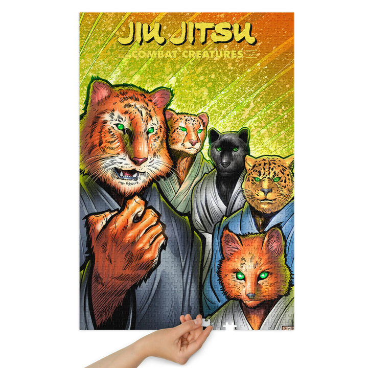 Jiu Jitsu Combat Creatures Jigsaw puzzle with tin by Shannon Eric Denton