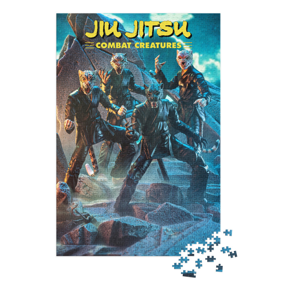 Jiu Jitsu Combat Creatures Jigsaw puzzle with tin by Trevor Williams