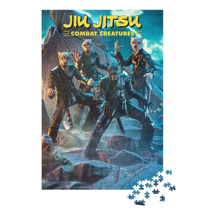 Jiu Jitsu Combat Creatures Jigsaw puzzle with tin by Trevor Williams