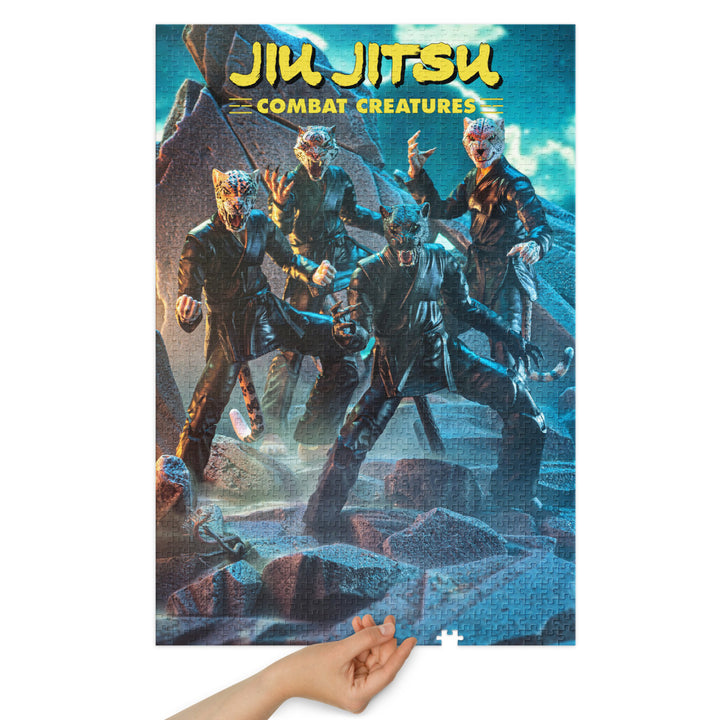 Jiu Jitsu Combat Creatures Jigsaw puzzle with tin by Trevor Williams
