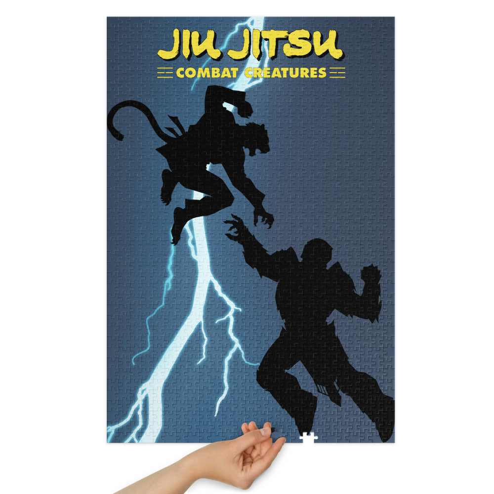 Jiu Jitsu Combat Creatures Jigsaw puzzle with tin by Jeferson Sadzinski