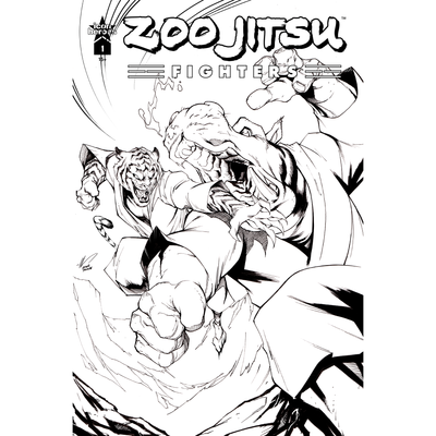 Zoo Jitsu Fighters #1 Black and White Comic Book - Digital Download - Icon Heroes 
