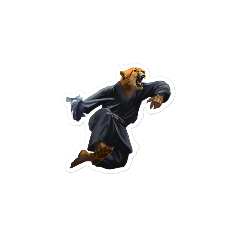 Zoo Jitsu Fighters Chico the Cheetah Bubble-free sticker - Icon Heroes 
