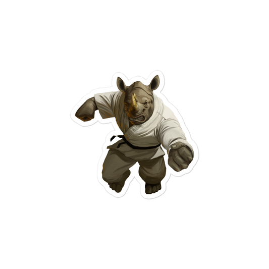 Zoo Jitsu Fighters Rampage the Rhino Bubble-free sticker - Icon Heroes 