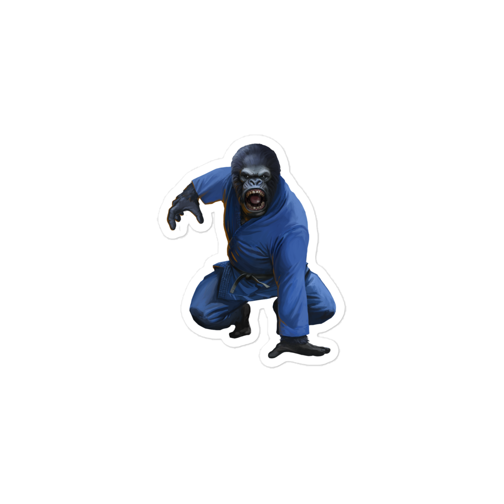 Zoo Jitsu Fighters Grom the Gorilla Bubble-free sticker - Icon Heroes 