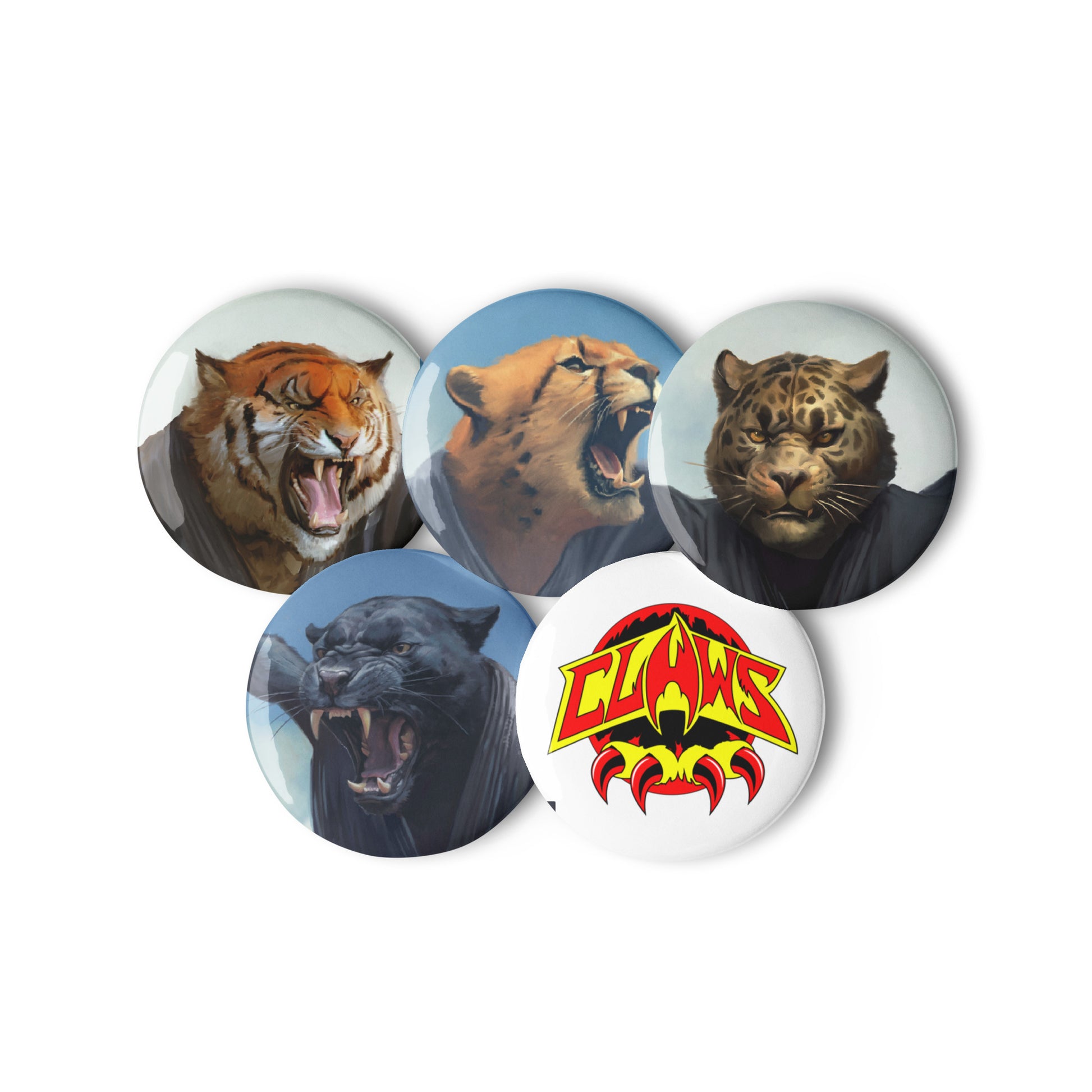 Zoo Jitsu Fighters CLAWS Pin Buttons Set - Icon Heroes 