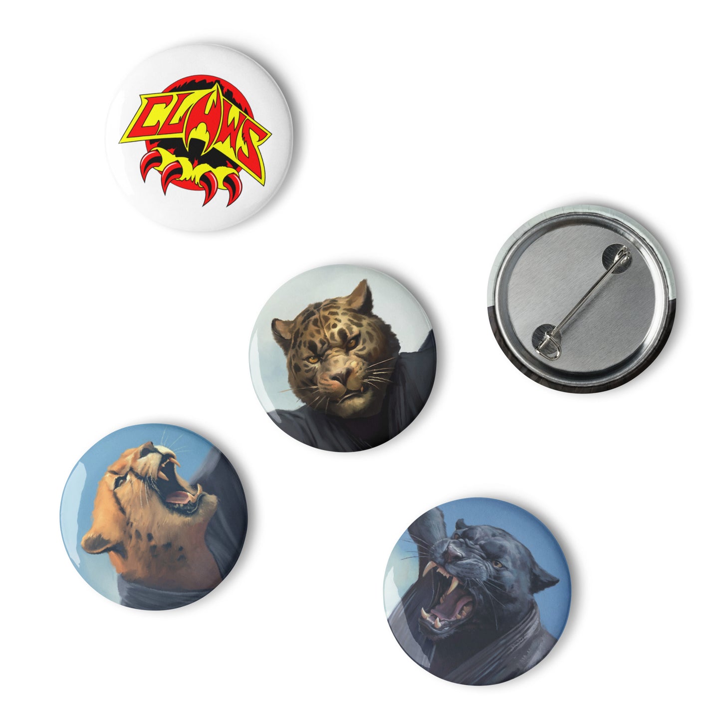 Zoo Jitsu Fighters CLAWS Pin Buttons Set - Icon Heroes 