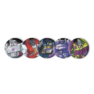 Transformers Decepticons Pin Buttons Set 1 - Icon Heroes 