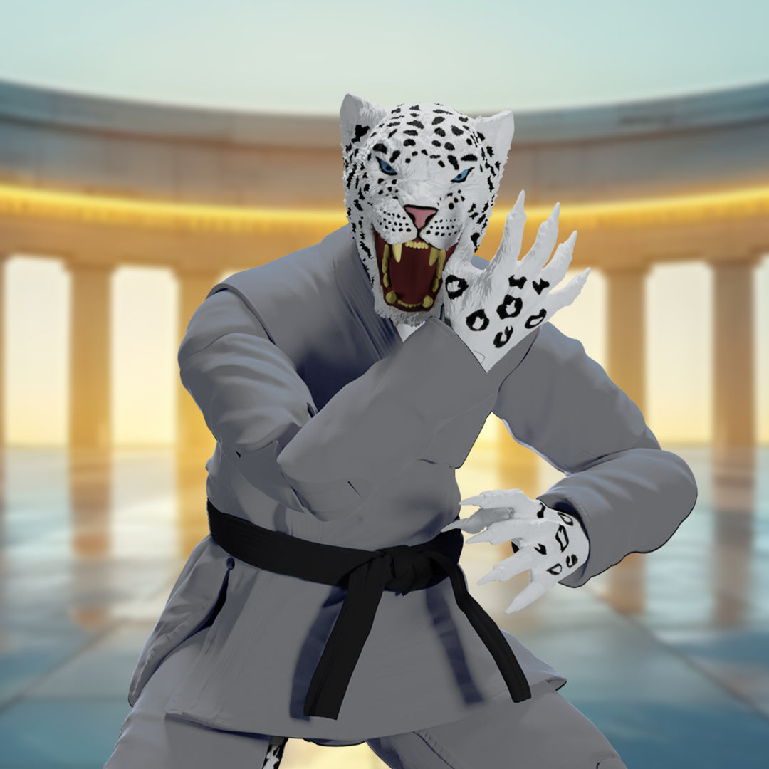 Jiu Jitsu Combat Creatures Shadow 'Ice' the Snow Leopard Action Figure