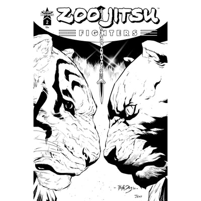 Zoo Jitsu Fighters #2 Black and White Comic Book - Digital Download - Icon Heroes 