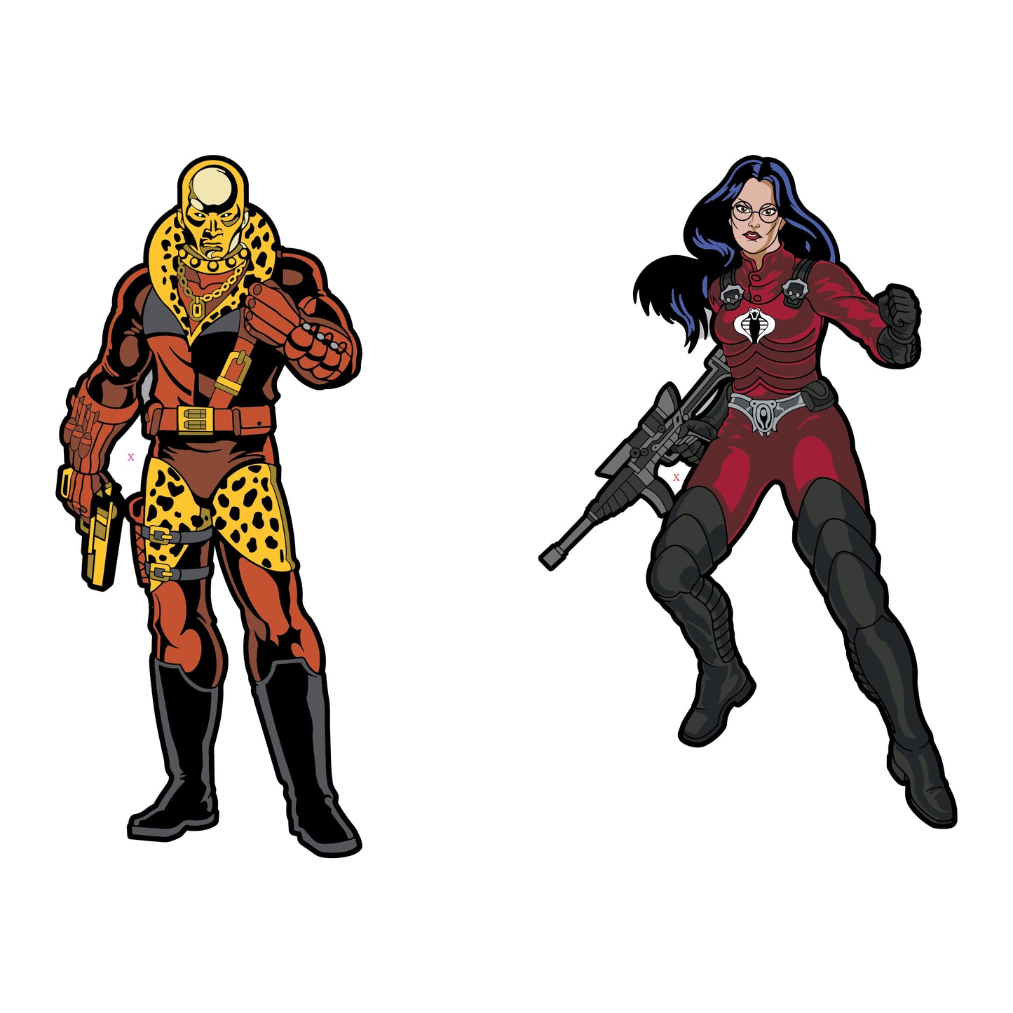G.I. Joe Destro X Crimson Strike Team Baroness Retro Pin Set (Previews SDCC Exclusive) - Available 3rd Quarter 2021 - Icon Heroes 