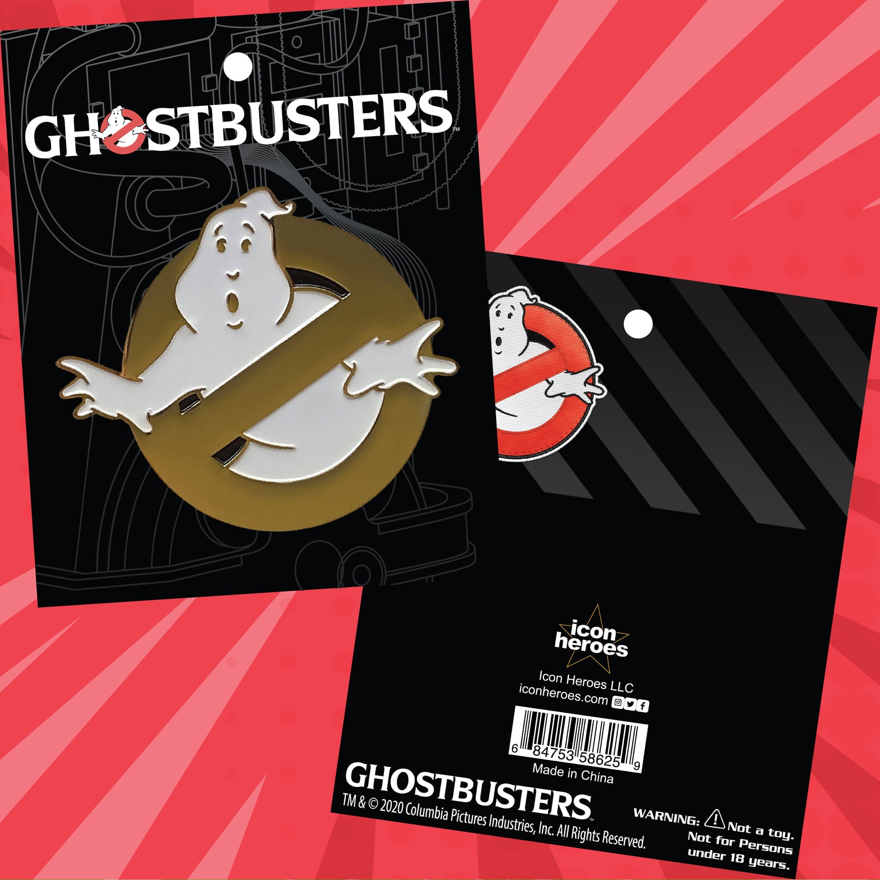 Ghostbusters No Ghost Logo Enamel Pin (Gold Edition) - Exclusive - Icon Heroes 