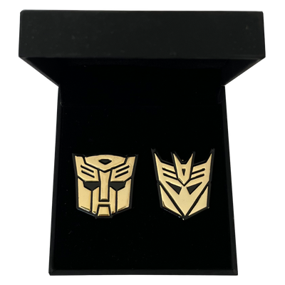 Transformers Autobot X Decepticon 24K Gold Plated Pin Set (Comic Con Exclusive) - Icon Heroes 