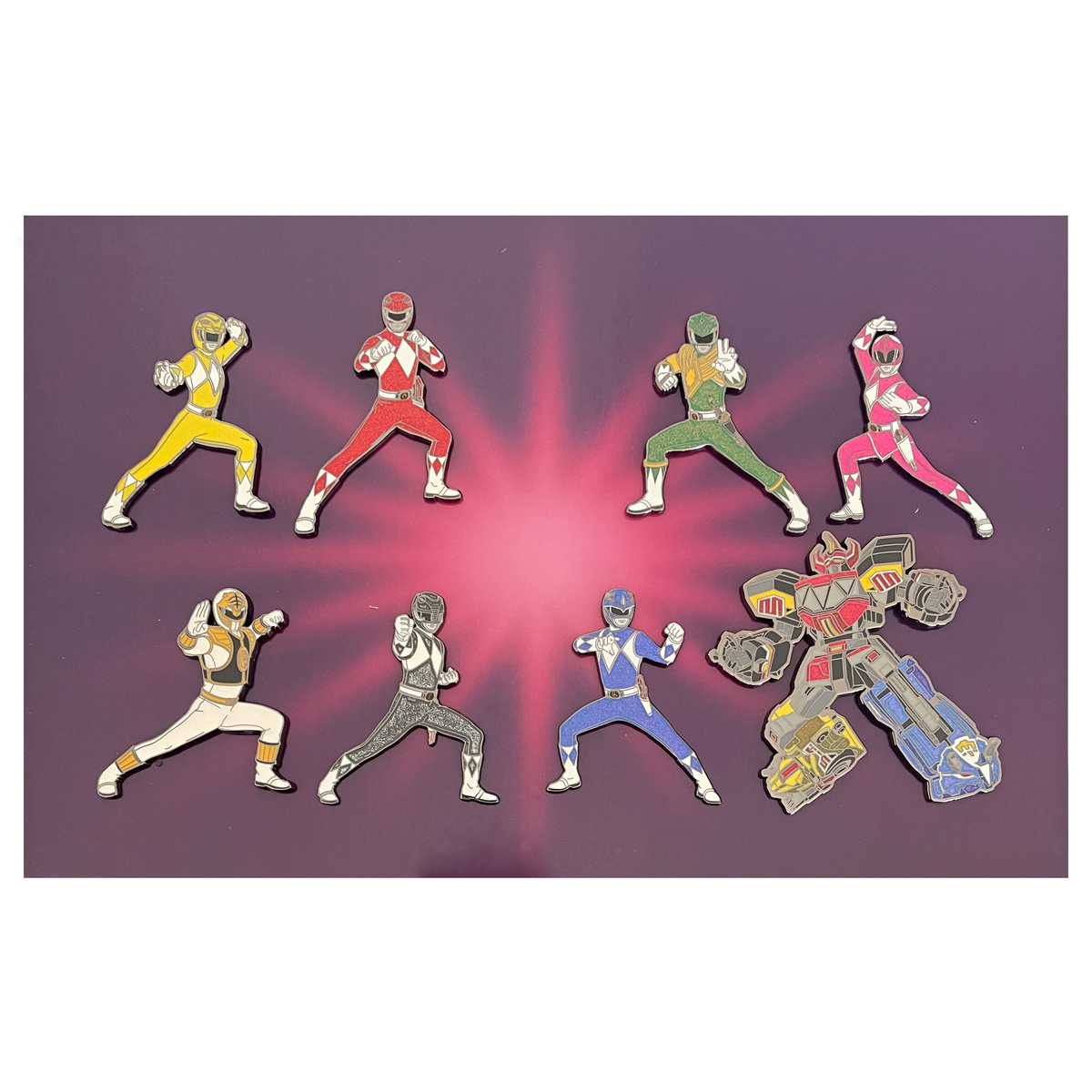 Power Rangers Glitter Pins Box Set (Exclusive) | Icon Heroes