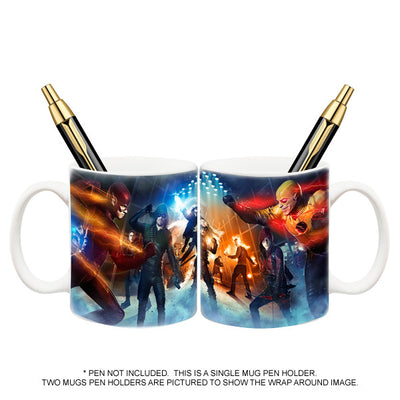 DC Comics Arrow and Flash TV Super Hero Fight Club Mug Pen Holder - Icon Heroes 