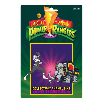 Power Rangers Black Ranger X Mastodon Dinozord Pin Set - Available 4th Quarter 2021 - Icon Heroes 