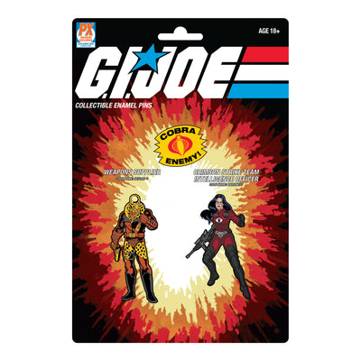 G.I. Joe Destro X Crimson Strike Team Baroness Retro Pin Set (Previews SDCC Exclusive) - Available 3rd Quarter 2021 - Icon Heroes 